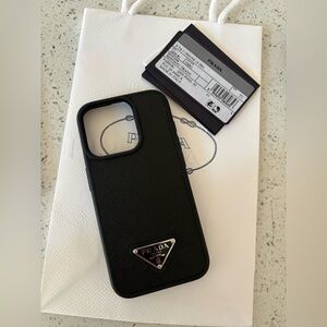 Prada Black Phone 15 Pro Case